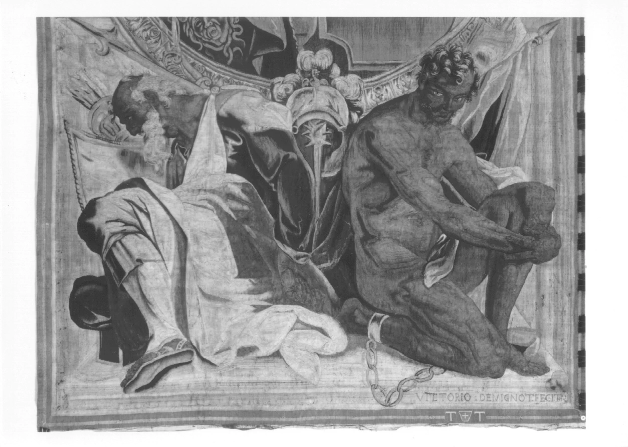 Arazzo - Alessandro Magno taglia il nodo gordiano, Musei Reali, Palazzo Reale, Torino, dettag